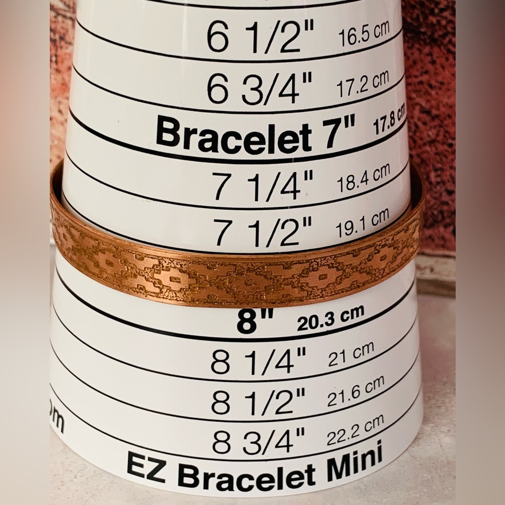 Vintage Aztec Patterned Copper Cuff Bracelet - image 5